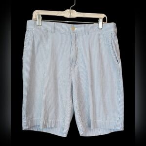 Polo Ralph Lauren Sz 34 blue & white Striped Nautical Seer Sucker Shorts